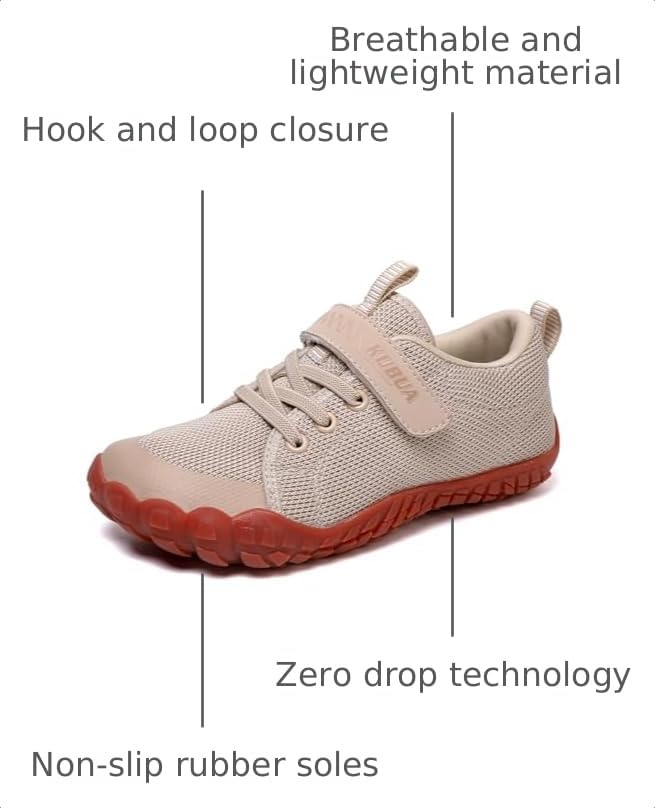 Image of KUBUA Kids Barefoot Shoes for Boys Girls Zero Drop Minimalist Sneakers | Wide Toe Box, Natural Foot Development, Lightweight, Hiking, Running, Tennis, Walking, School, Toddler, Little Kid, Big Kid