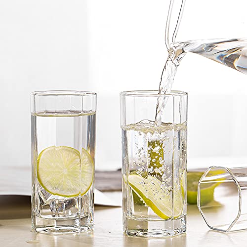 TIENER Italian Premium Crystal Tall Highball Glasses - Pack Of 6, 250 ML, Heat & Scratch Resistant