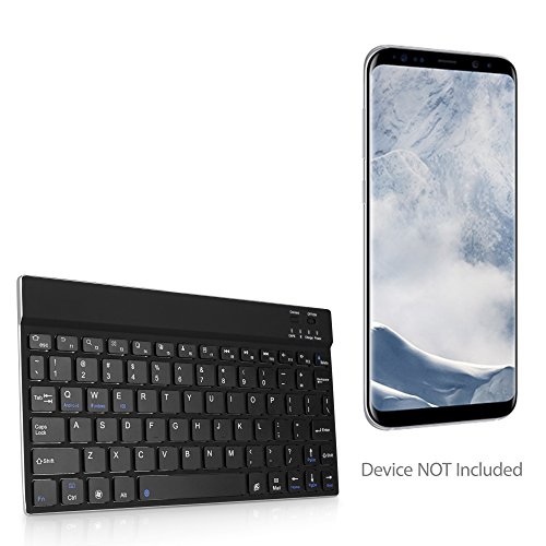BoxWave Keyboard Compatible with Samsung Galaxy S8 Plus (Keyboard by BoxWave) - SlimKeys Bluetooth Keyboard, Portable Keyboard with Integrated Commands for Samsung Galaxy S8 Plus - Jet Black