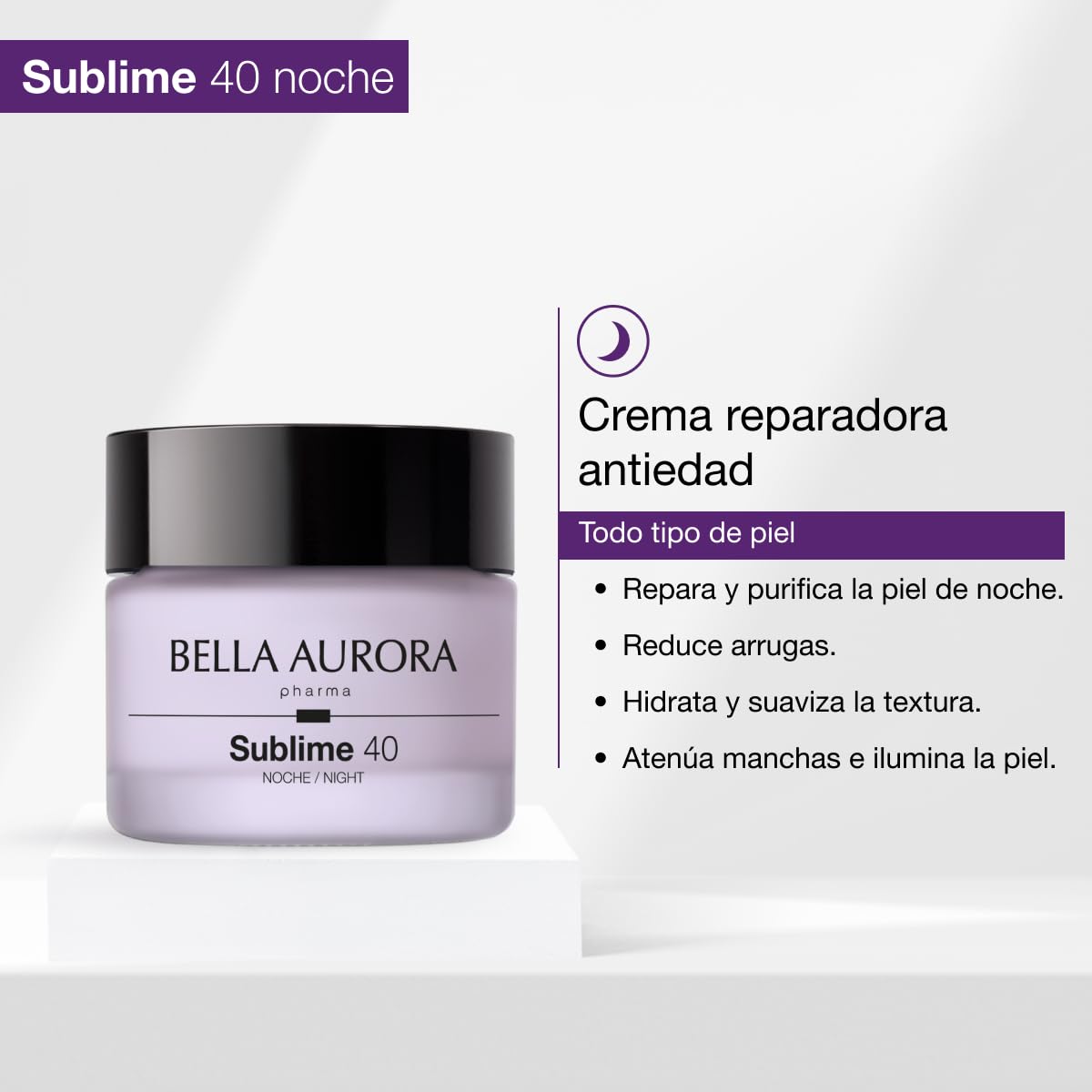 Bella Aurora Pack Sublime 40 Ritual Antiedad Día y Noche | Antioxidante y Antiestrés | Previene envejecimiento prematuro y aporta luminosidad | Crema Día SPF 20 + Noche regalo | 2x50 ml