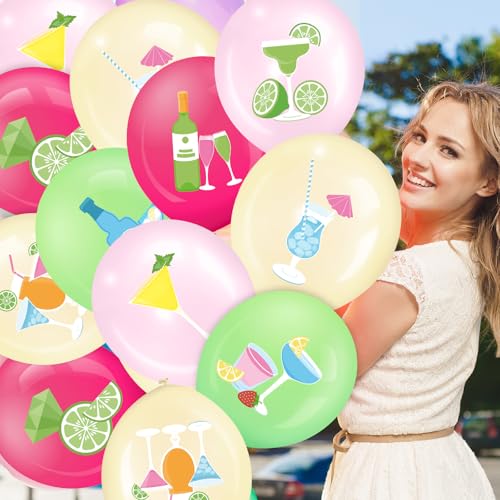 Zomiboo 45 Pcs Margarita Latex Balloons Cocktail Balloons Decorations Martini Party Decoration for Margarita Martini Wedding Bachelorette Birthday Party Decor Supplies
