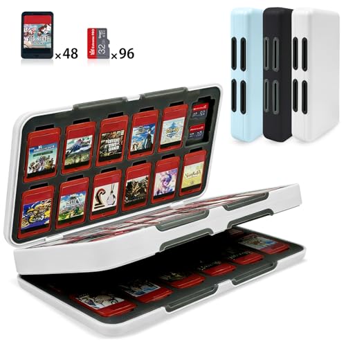 �Q�[���J�[�h�P�[�X �Q�[���J�[�h Switch�^Lite�^OLED�Ή� microSD �J�[�h ���[�ł� �}�O�l�b�g���J�� �n�[�h�V�F�� ���R���[ ���h�~ �z�R���h�~ �ϏՌ� �ی쐫�\ (�z���C�g, switch48�����[)