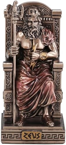 Veronese Design 3 3/8 Inch Zeus Sitting On Throne Holding Thunder. ..