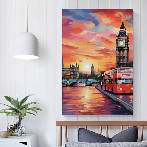 Impression sur toile Londres paysage urbain tableau mural 50x75 - 5