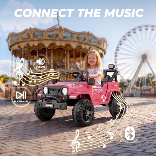 Image of ARBELI 12V Electric Ride On Car, Toddler First Car, Pink