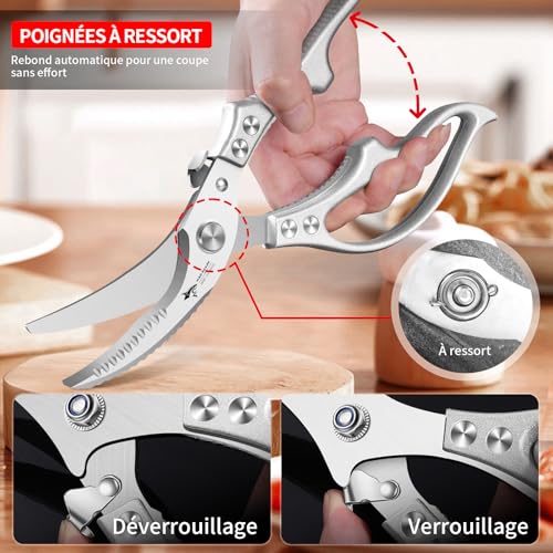 MAD SHARK Ciseaux à Volaille Robustes Ciseaux de Cuisine Verrou de Sécurité – vue 5