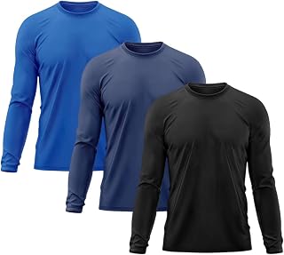 Kit 3 Camisetas Masculina Térmica Proteção Solar UV 50+ Praia Treino Academia Tshirt Praia Esporte Dry Fit Manga Longa