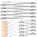 Muzata 10 Pairs Stainless Steel Cable Railing Kit Systems Fit 1/8"Wire Rope,Angle 180° Adjustable Swage Toggle Turnbuckle & End,T316 Marine Grade,CK07,Set Up 10 Runs,Series CA1 CD1 CS1