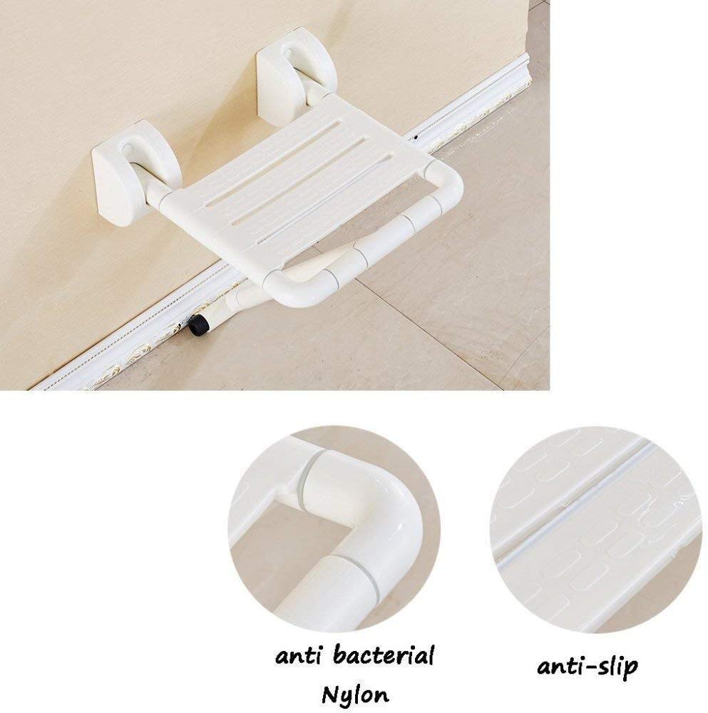 Home Essentials, Taburete para Asiento de Ducha Montado en la Pared, Taburete de Baño Plegable para Ducha Antideslizante para Personas Mayores Discapacitadas