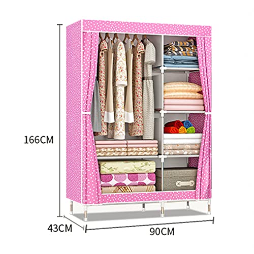 Armarios de lona portátiles y armario plegable para dormitorio con organizador de ropa grande 6