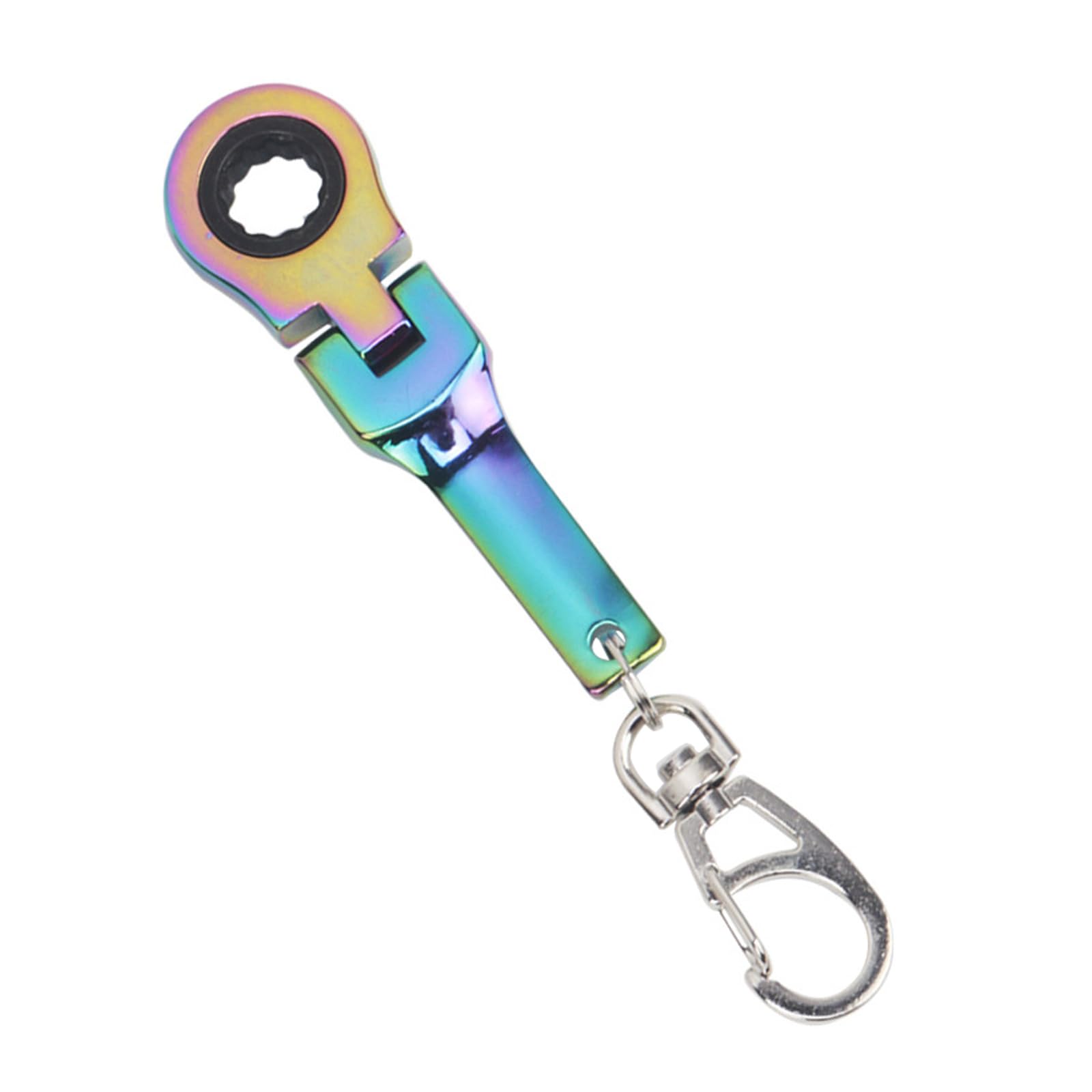 Lemeiguo Color 10Mm Ratchet Wrench Keychain With 180° Rotating Head, Lightweight, Flexible For Car Tuning
