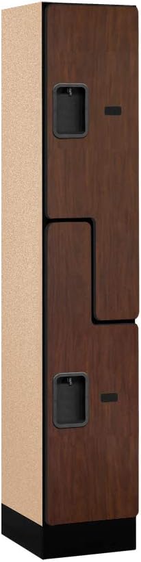Salsbury Industries Double Tier 'S' Style Designer Wood Locker, Mahogany, 6' 3" x 15"