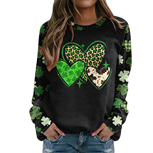 PTLLEND Damen Tshirt Damen Langarmshirt Baumwolle Alloverprint Pullover...
