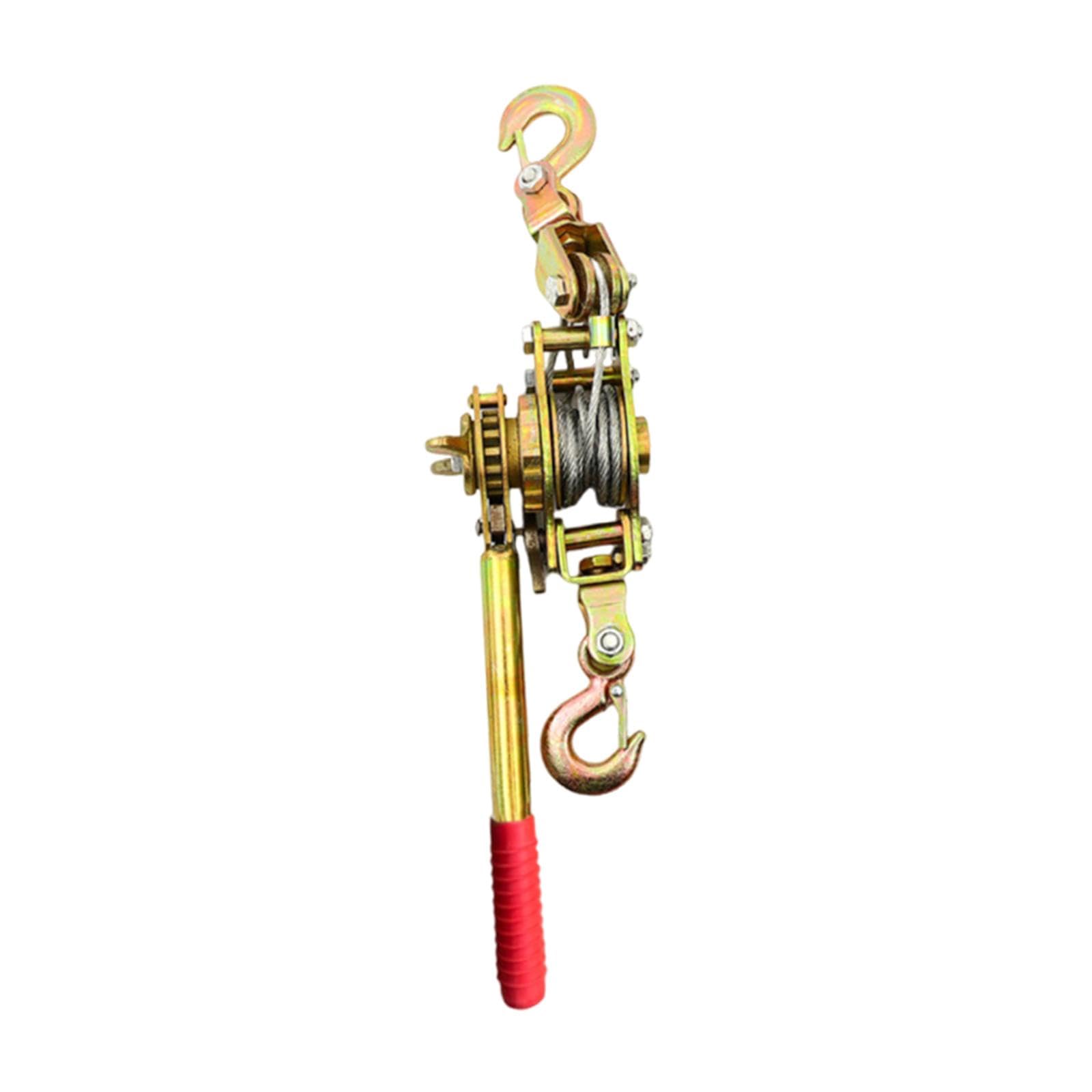 Colcolo Tensor de cuerda con 2 ganchos, tensor de trinquete de alambre de acero multiusos para construcción, maquinaria de construcción, barcos, 2 Toneladas