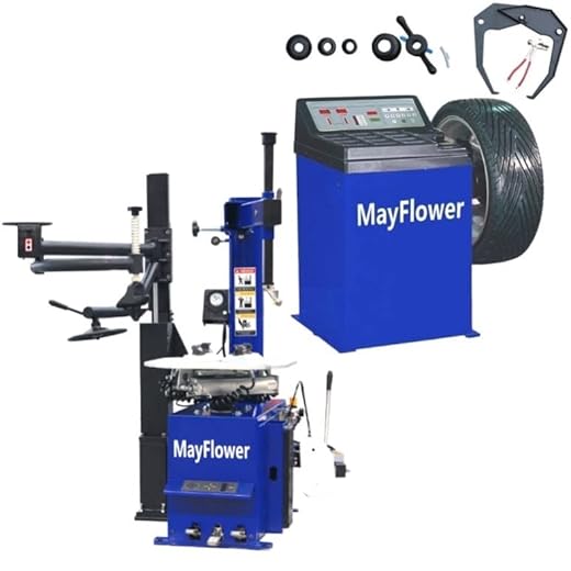 Mayflower - 1.5 HP Automatic Tire Changer Wheel Changers Machine Rim Balancer Combo 960 680 Bead Blaster / 1 Year Full Warranty