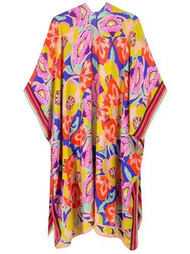 Image of Breezy Lane Women's Kimono Cardigan Summer Swimsuit Coverups Beach Cover Up with Floral Print for Vacation