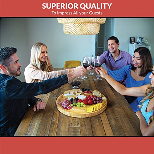 Large Charcuterie Board - 17 In, Round Charcuterie Boards Extra Large, Large Cheese Board, Round Cheese Board Set, Charcuterie Tray, Cheese Tray, Beautiful Charcuterie Boards Gift For Mom #TOP4