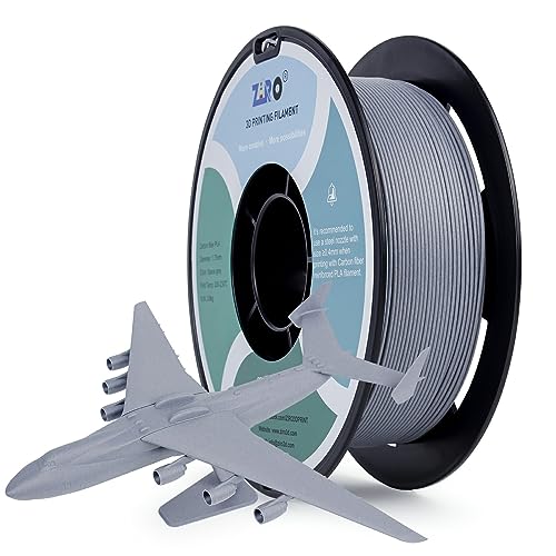 Image of ZIRO Carbon Fiber PLA Filament 1.75mm, Tough 3D Printer Filament, Reinforced Printing 0.8KG, 15% Carbon Fiber Contained, Fits for Almost All FDM 3D Printers, 1.76lbs, Space Gray