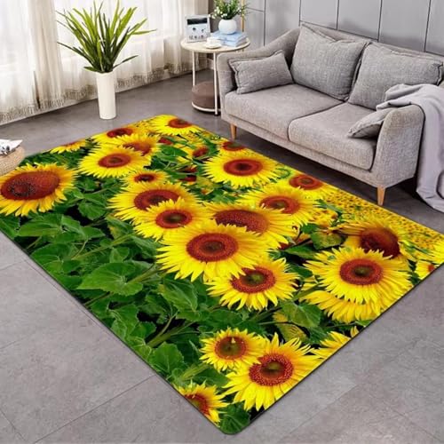 Alfombra de Girasol contra Resbalones en Baño e Inodoro Tapete Absorbente de 60x100cm 2