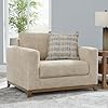 Signature Design by Ashley Parklynn Classic Upholstered Oversized Chair with 1 Accent Pillow, Beige