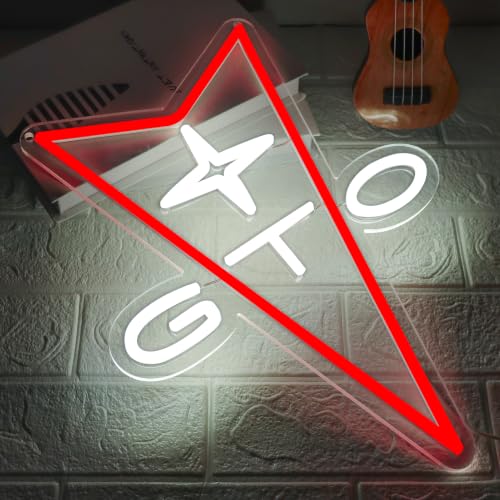 Image of AHlove GTO Neon Car Signs for Store Wall Decor, Led Business Sign Suitable for Man Cave、Bedroom、Garage、Party, Birthday、Christmas Gifts for Boys 5V Power Adapter 16 * 12Inch(white+red)
