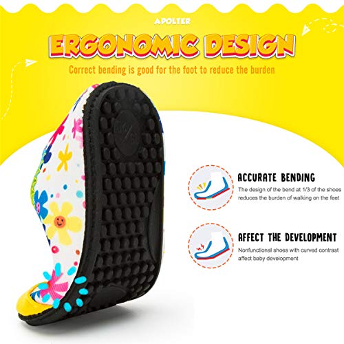 Apolter Baby Boys And Girls Swim Water Shoes Barefoot Aqua Socks Toddler 17/18 Colorful Flower #TOP3