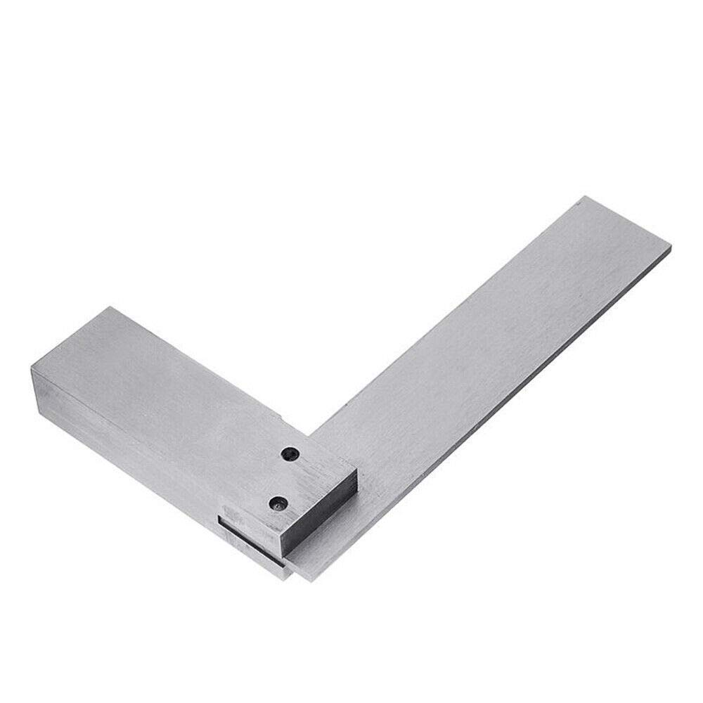 Engineers Square, juego de reglas cuadradas de acero de 90 grados para medir el ángulo recto, incluye caja de soporte de plástico (200 x 125 mm)