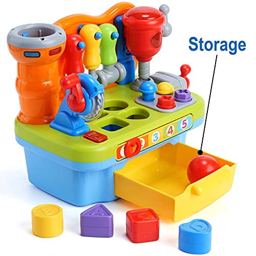 Liberty Imports Little Engineer Multifunctional Kids Musical Learning Tool Workbench - Educational Learning Toy Shape Sorter With Lights & Sounds For Teaching Colors, Shapes, Numbers #TOP5