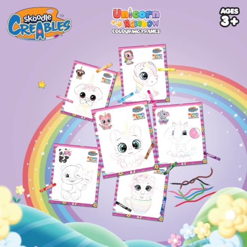 Image of SKOODLE Unicorn Rainbow Colouring Frames | DIY Colouring & Painting Art Kit for Kids
