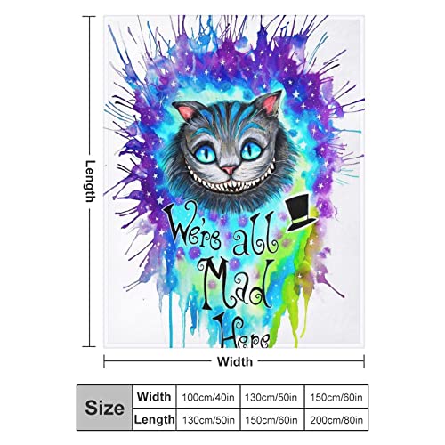 Cheshire Cat Blanket, Soft Lightweight Warm Flannel Fleece Throw Blanket, Cozy Fuzzy Blankets For Gift Kids Teens & Adults 40"X50" #TOP1