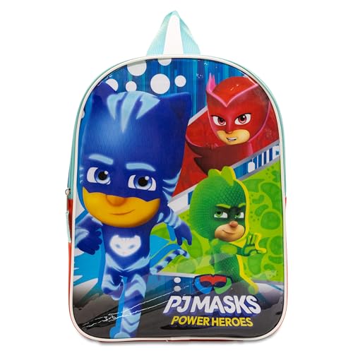 Fast Forward PJ Masks Boy Backpack for Kids - Iconic Little Kids Back Pack with Padded Straps & Zip Compartment Kid Bagpack - Comfy Toddler Bookbag and Backpack for Boys - 15
