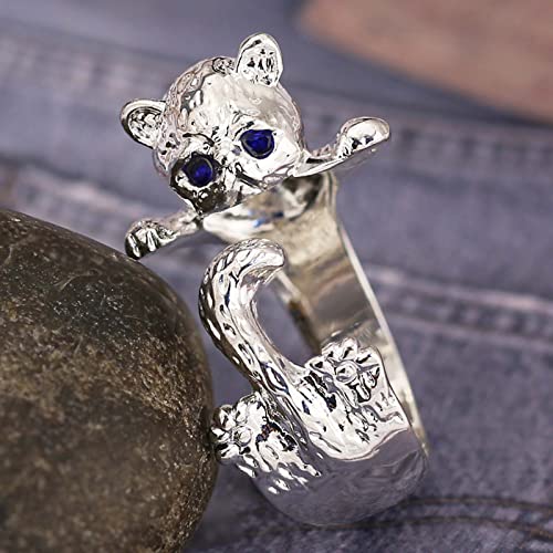 Wendalern Cat Ring for Women Girls Adjustable Open Kitty-shaped Ring Lovely Cat Animal Finger Ring Kitten Pet Gift Jewelry for Cat Lovers - Image 2