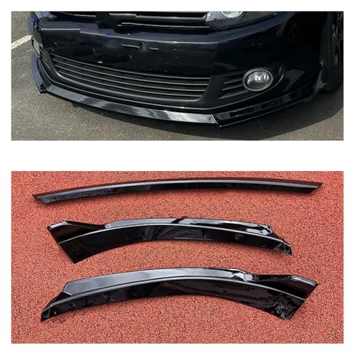 Alerón Delantero Para Golf 6 MK6 Para TSI Para TDI Estándar 2008-12 Para Maxton Estilo Separador Parachoques Delantero Difusor Labio Kit Carrocería Protector Alerón Labio De Parachoques Delantero(Glos