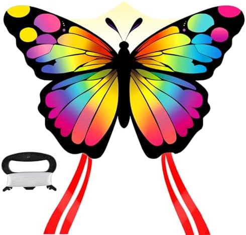 Drachen Kinder,Drachen Schmetterling,kinderdrachen ab 3,Butterfly Drachen flugdrachen Kinder mit 80m drachenschnur Spule,lenkdrachen geeignet für Strand,Park und Außenbezirker Chil