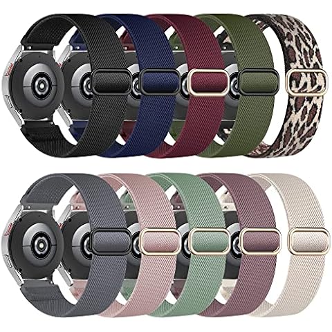 Oanux 10 Pack Compatible with Samsung Galaxy 5/4/3/1/Active/Active 2 Band, Stretchy Braided Sport Elastic Nylon Bands for Samsung Watch 4/5 40mm 44mm/Classic 42mm 46mm/Watch 5 Pro 45mm Women Men Cover