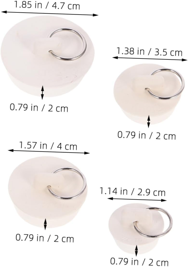 16pcs Rubber Bathtub Drain Plugs and Washbasin Stopper Set, Flexible Water Seal Sink Stoppers with Hanging Rings for Bathroom Kitchen Laundry Use