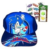 Minecraft Sonic the Hedgehog Hat Set - Bundle with Sonic Baseball Cap, Battle Party Tattoos Decals | Sonic Merchandise for Boys and Kids