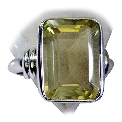 Bague quartz citron naturel argent sterling femme, bijou lithothérapie et bague cocktail