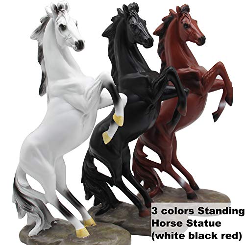 H&W 13.8''H Standing Horse Resin Statue, Horse Art Figurine Decorative Home & Office Decor Ornaments For Desk Bookshelf Wine Cabinet To Attract Luck And Wealth (Black) #TOP4
