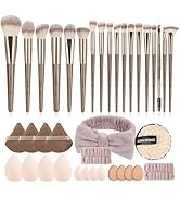 MAANGE 38 Pcs Makeup Brush Set Premium Synthetic Make Up Brushes Soft Foundation Powder Eyeliner ...