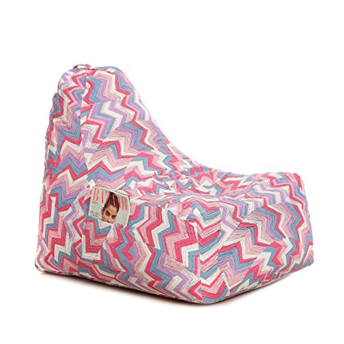 Image of Style Homez Hackey Cotton Canvas Geometric Printed Bean Bag XXL Size Filled with Beans Fillers