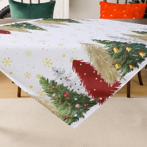 FIBORIA Weihnachtstischdecke 100x100cm abwaschbare Quadratisch...