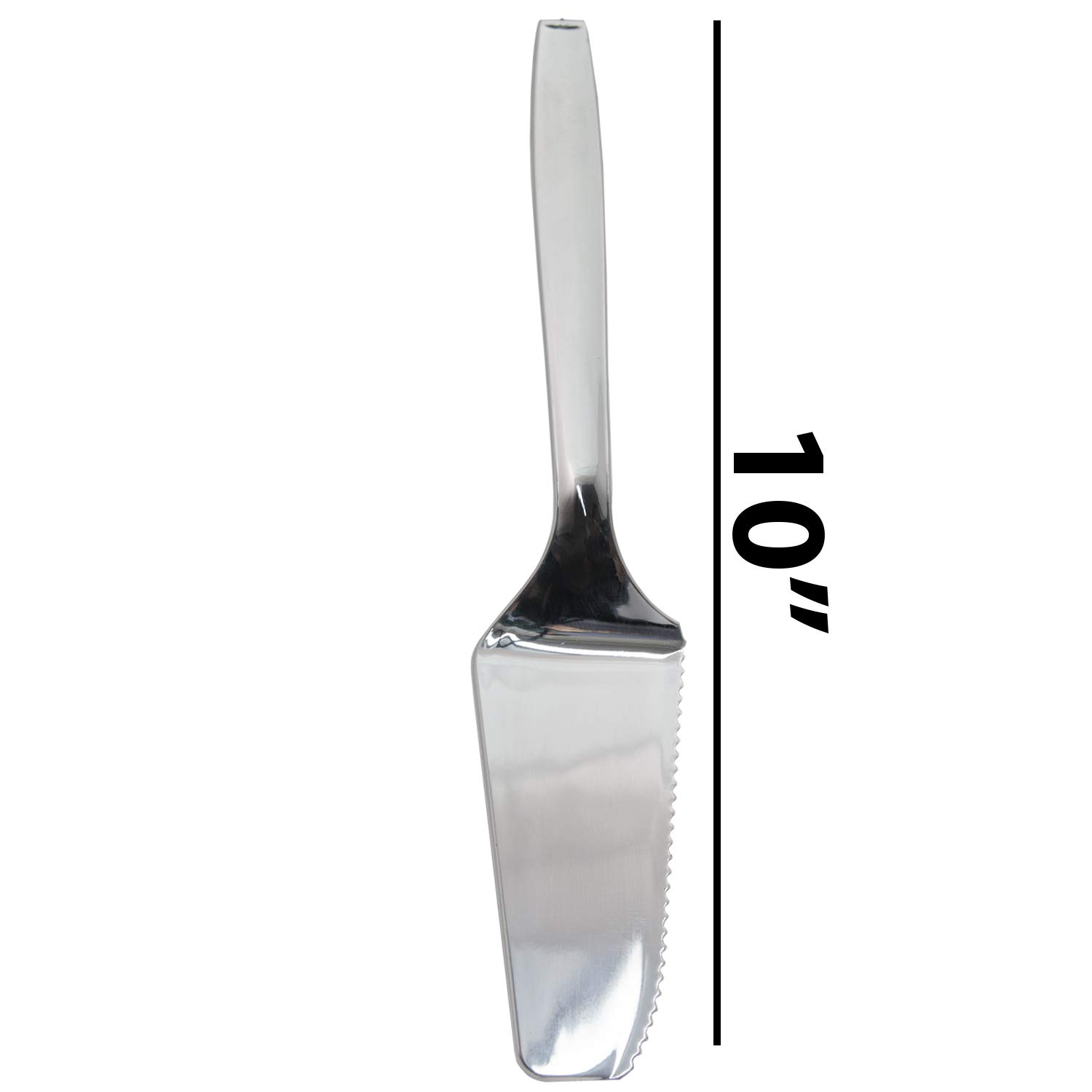 Regal Disposable or Reusable Plastic Cake Server Heavy Duty Polished Cutter Pie Slicer Set of 3pc (Silver)