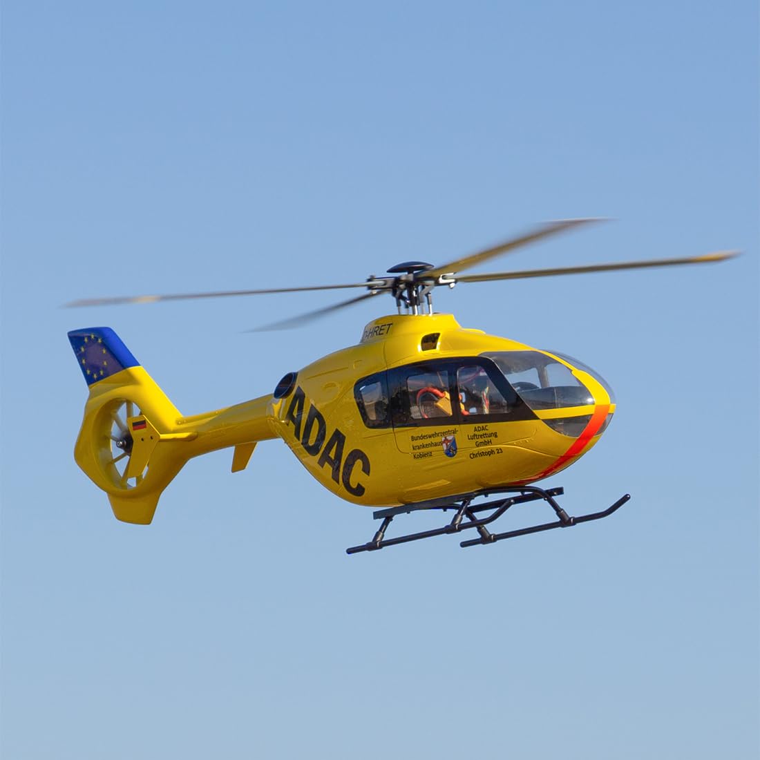 ROBAN EC135 RC Hubschrauber für Erwachsene, 450er-Klasse 2,4 GHz 6 Kanäle realistisches RC Flugzeug mit Vier Rotoren und GPS-Ortung, Steuerung für Links- und Rechtshänder (RTF)