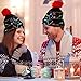 AMOR PRESENT Led Light up Christmas Hat Beanie Knit Cap and Led Gloves Multicoloured