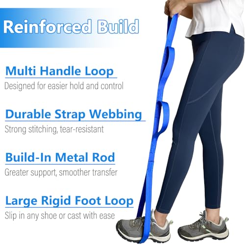 42 inch leg lifter leg lifter after hip replacement leg lifter for after knee surgery leg lifter strap rigid with multi loops leg lifters getting legs in and out of bed car couch wheelchair