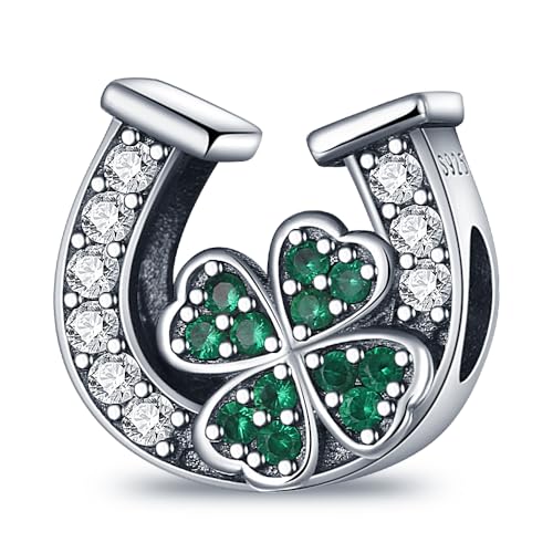 Symretie Bead Charm Ciondolo Argento Sterling 925 con Cubic Zirconia Pendenti per Pandora Braccialetti, Compatibile con Braccialetti e Collane europei