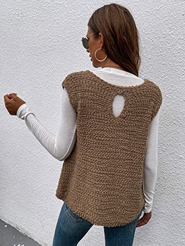Image of Floerns Women's Vintage V Neck Cutout Back Hight Low Hem Knit Sweater Vest