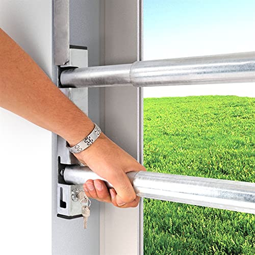 VOSS Fenstersicherung Sicherungsstange Türsicherung Einbruchschutz 2Fach 1000-1700mm verzinkt