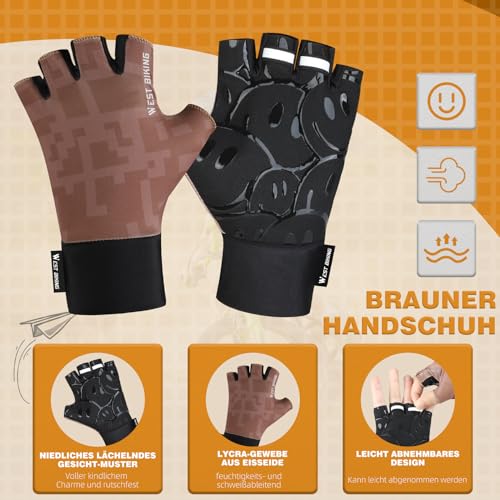 West Biking Fahrradhandschuhe Kinder - Atmungsaktiv MTB Handschuhe Kinder für Jungen Mädchen 4-12 Jahre, Sommer rutschfest Sporthandschuhe